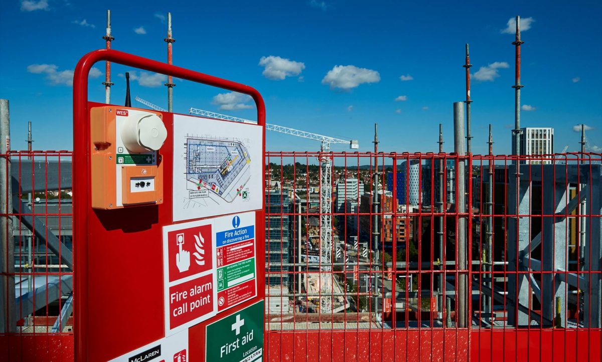 wes3 wireless fire alarm systems on construction sites