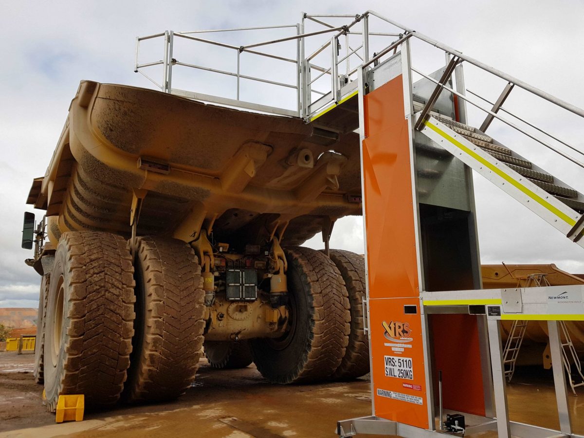 VRS giraffe being used to service a mining truck