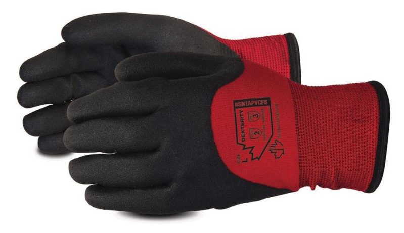 picture of red Dexterity Winter-Lined Nylon Gloves with PVC Palm glove