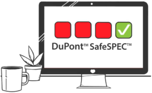 cartoon computer with dupont safespec on screen