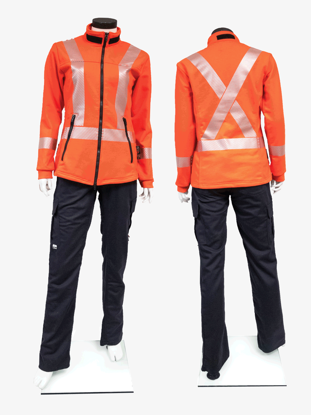 IFR Women’s Segmented Striped Fleece Full Zip Jacket – Style 474
