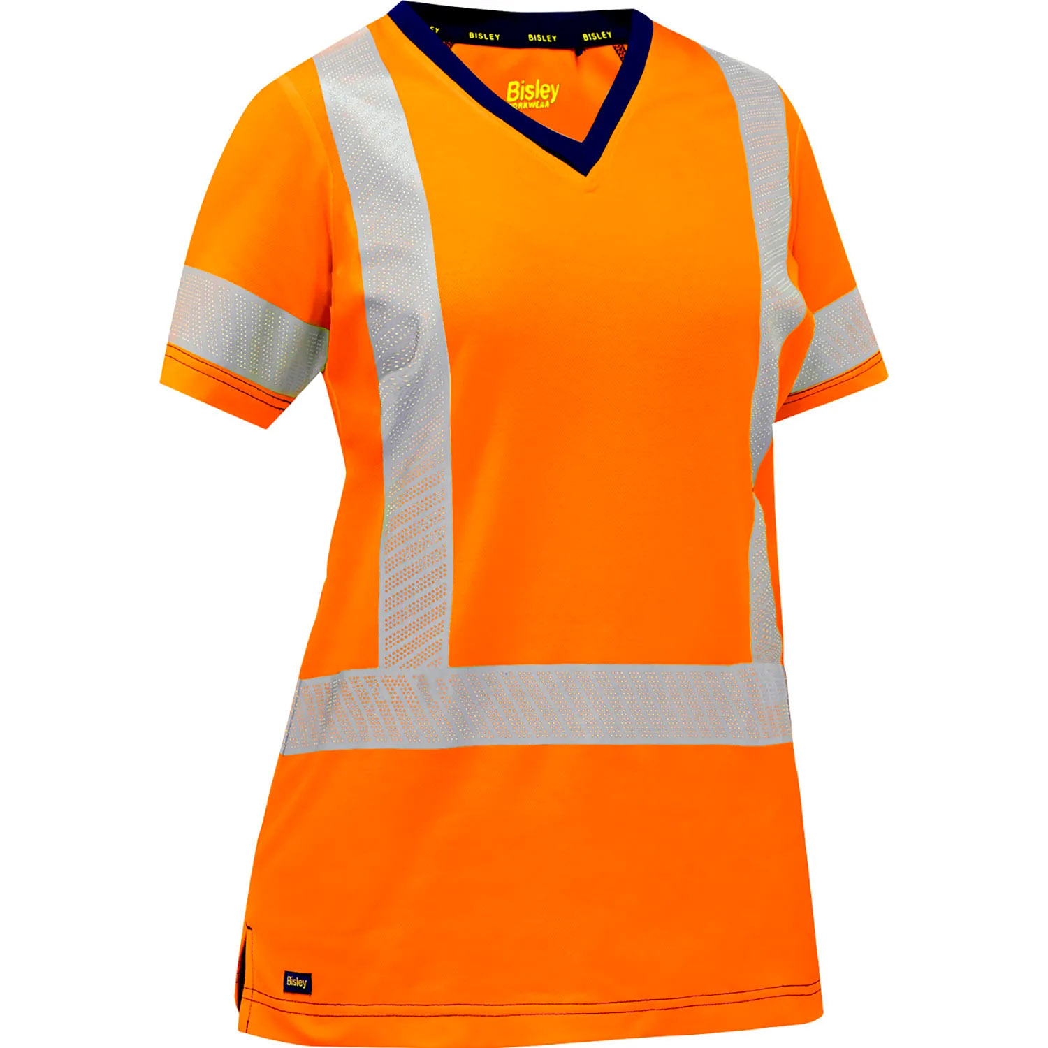 Bisley® Women's Short Sleeve T-Shirt, Class 2, M, Hi-Vis Orange