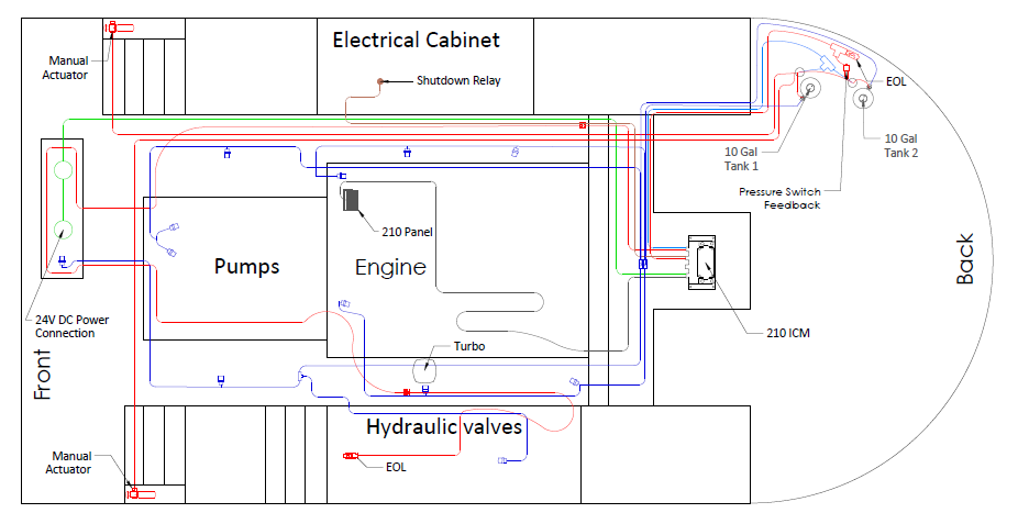 CAD drawing for vehicle fire suppression system