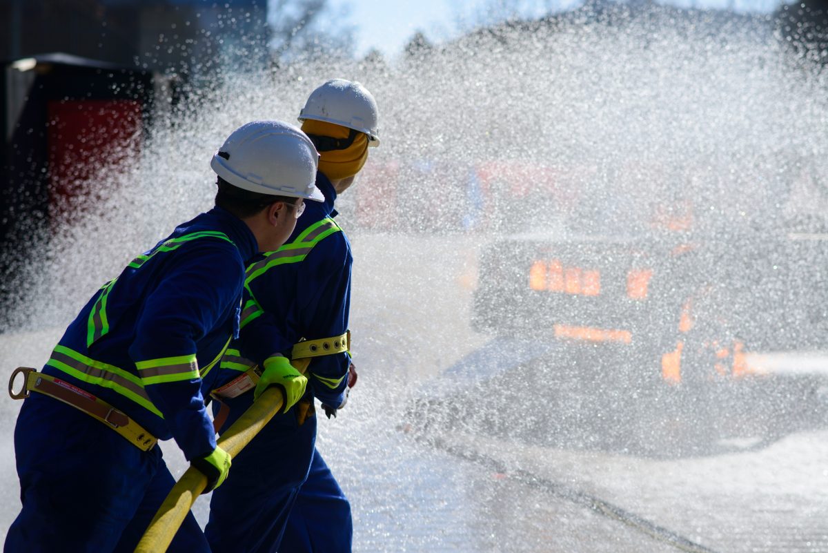 student mine rescue competition firefighting skills test