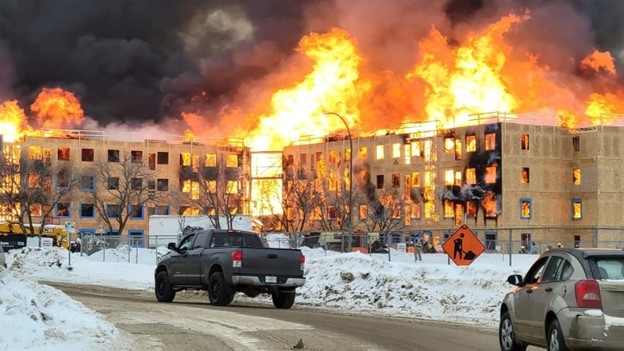 winnipeg construction fire