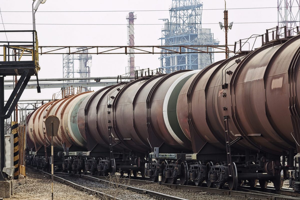 rail tanker on tracks