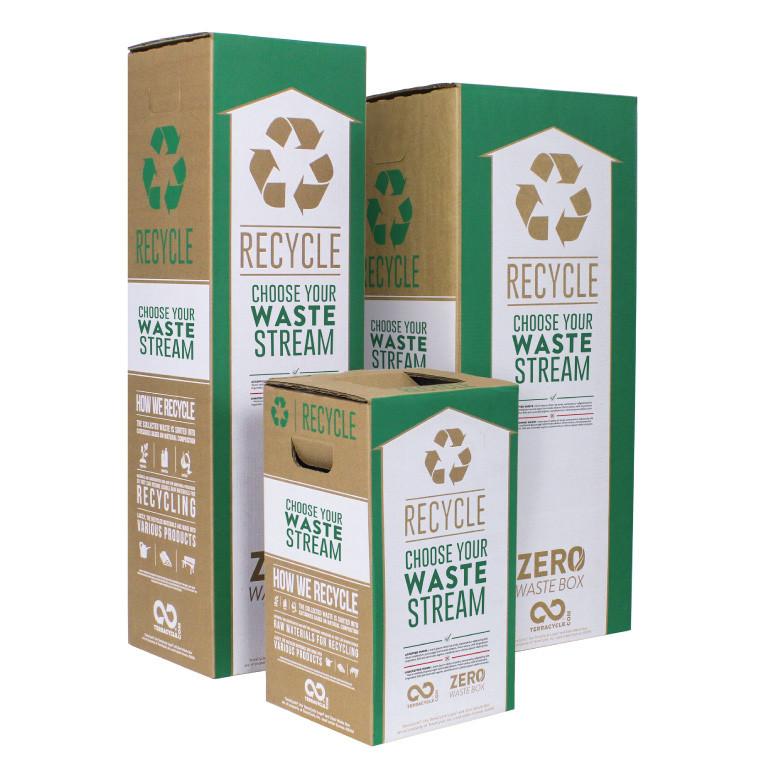 Zero waste recycling boxes in three sizes