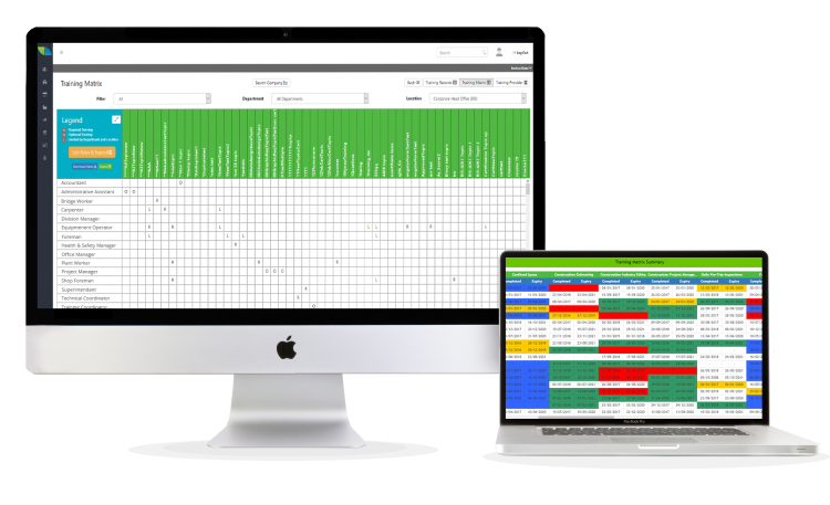 Bistrainer learning management system training matrix