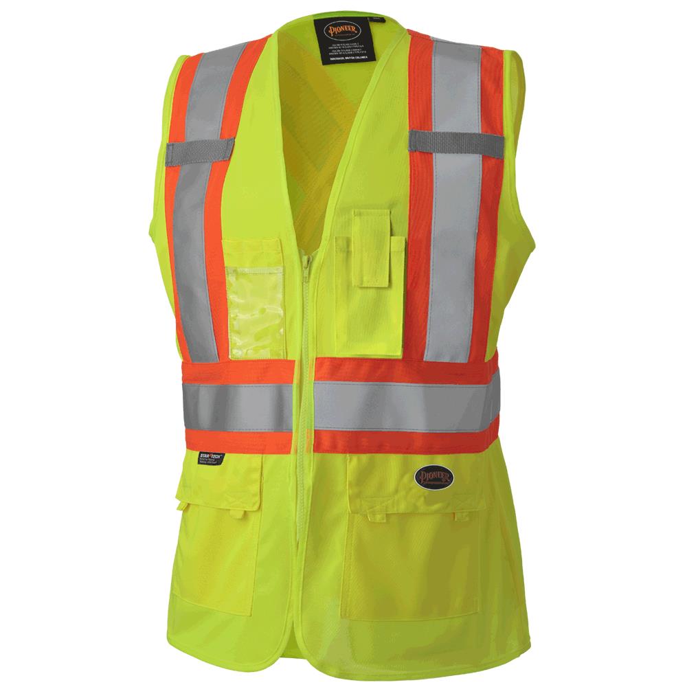 Yellow high visibility vest